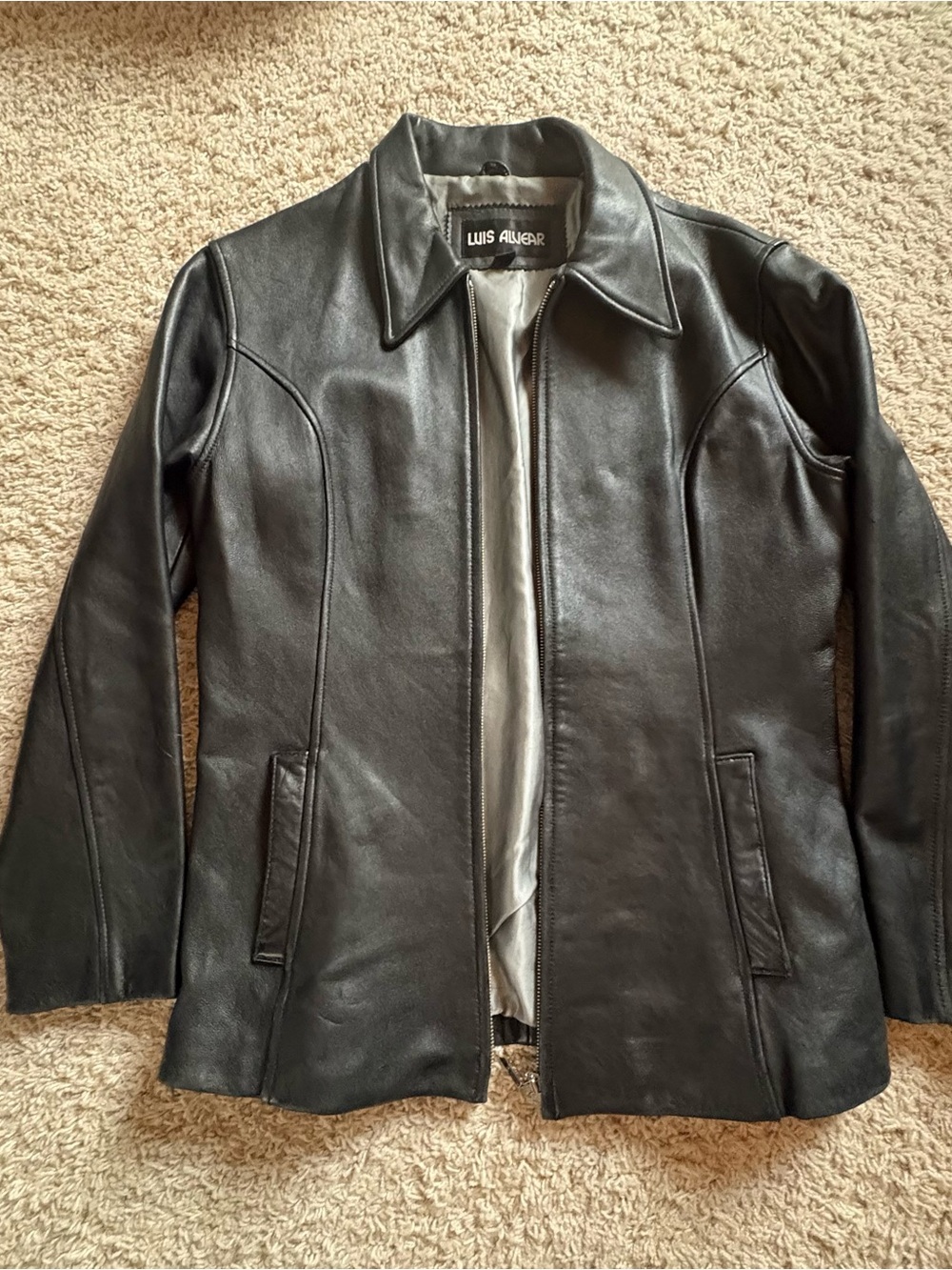 Luis Alwear Women's Black Leather Zip Jacket